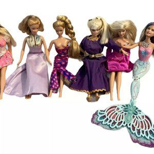 Lot Of 6 Disney Barbie Dolls 12”